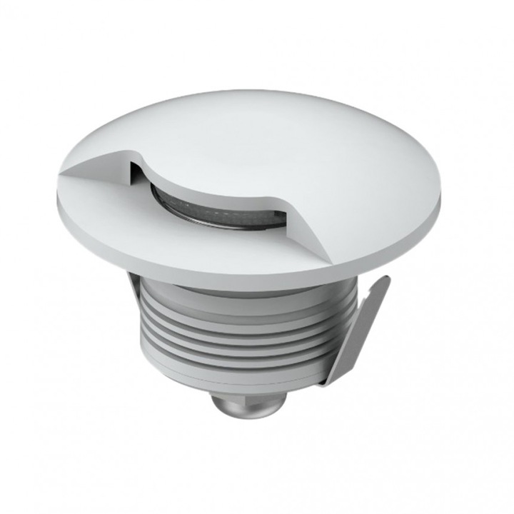 LED тяло за вграждане в земя Lightex NITRO, 24V, 3W, 6000K, IP67, Влагозащитен, Ф60mm x 50mm, cut, Ф47mm, Сребрист