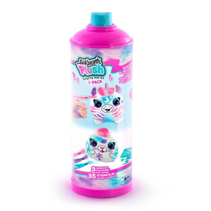 Set creativ, Canal Toys, Mini jucarie de plus pentru colorat, 10 cm, 2 piese