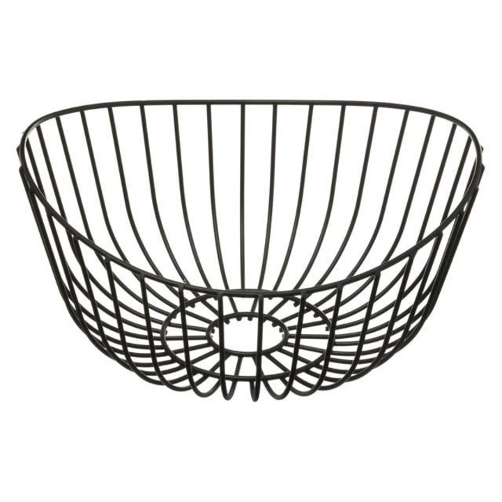 Cos fructe curbat, metal, negru, 27x14 cm, Five - 3560239722052