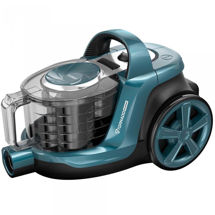 TORNADO ECO POWER,800 W, Putere de absorbtie 160 W, Filtru lavabil Hepa, Capacitate recipient 3 l, Rotatie furtun la 360°, Protectie motor la supraincalzire, Turcoaz