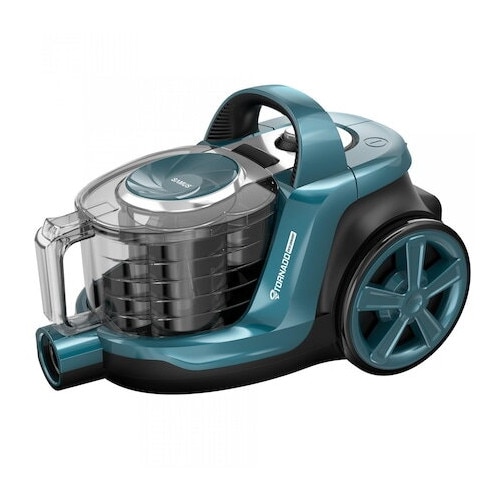 TORNADO ECO POWER,800 W, Putere de absorbtie 160 W, Filtru lavabil Hepa, Capacitate recipient 3 l, Rotatie furtun la 360°, Protectie motor la supraincalzire, Turcoaz