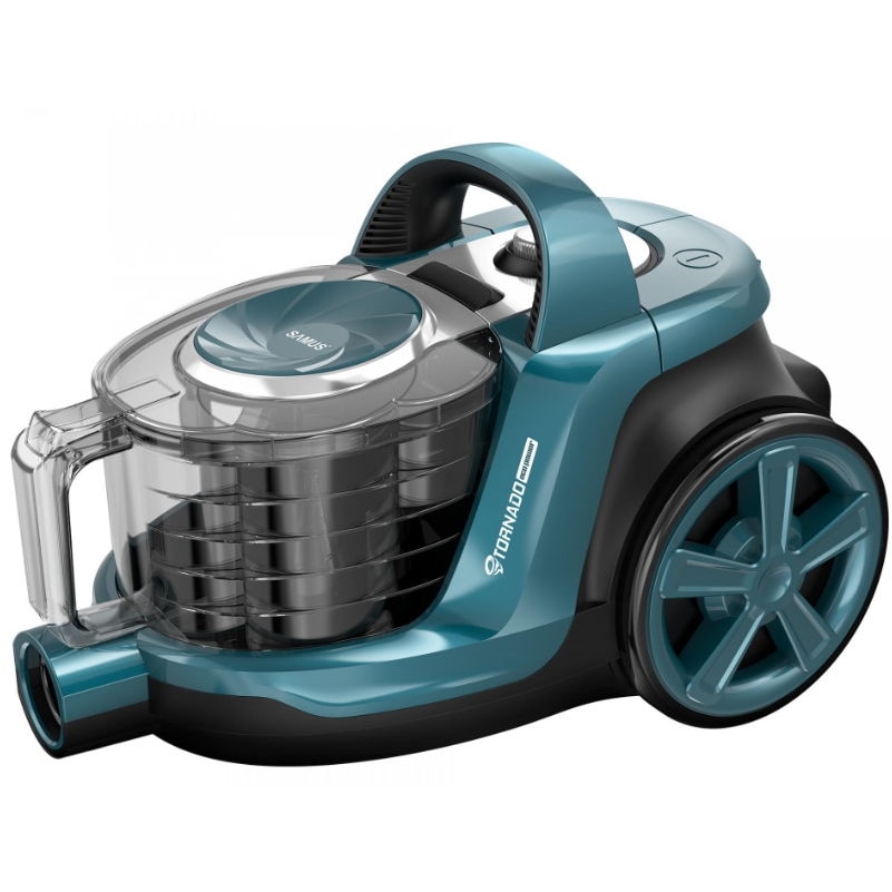 TORNADO ECO POWER,800 W, Putere de absorbtie 160 W, Filtru lavabil Hepa, Capacitate recipient 3 l, Rotatie furtun la 360°, Protectie motor la supraincalzire, Turcoaz