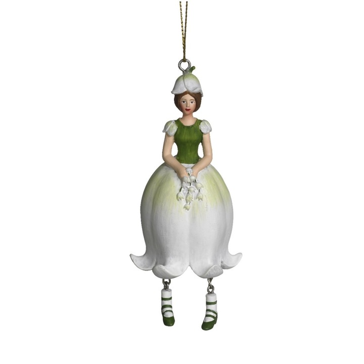 Viráglány Lacramioara figura akasztókkal, 11 cm