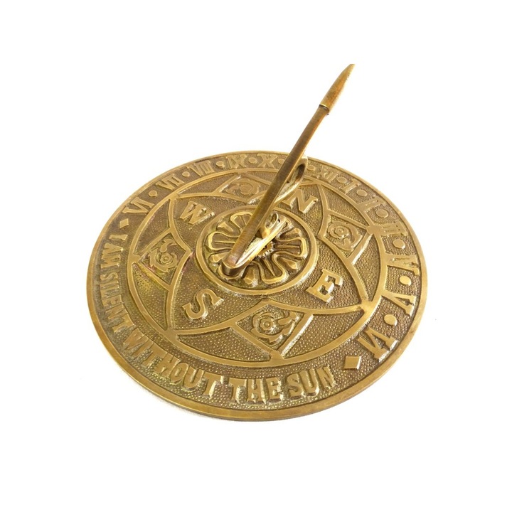 Sárgaréz napelemes számlap a kertbe, 20 cm átmérőjű