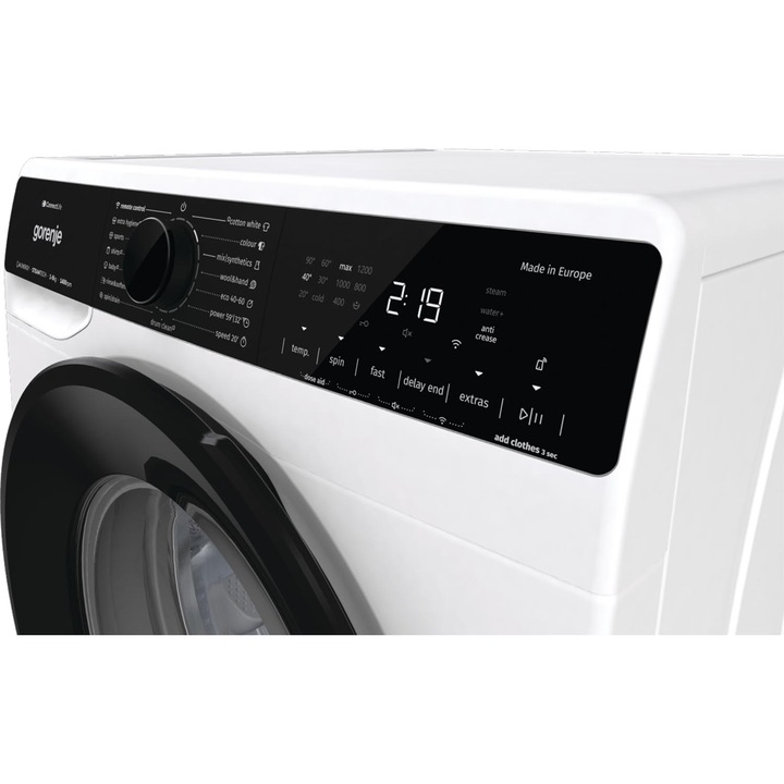 Gorenje WPNA94APWIFI Masina de spalat cu incarcare frontala, clasa energetica A, 1400 rpm, capacitate 9 kg, 15 programe, LED, alb