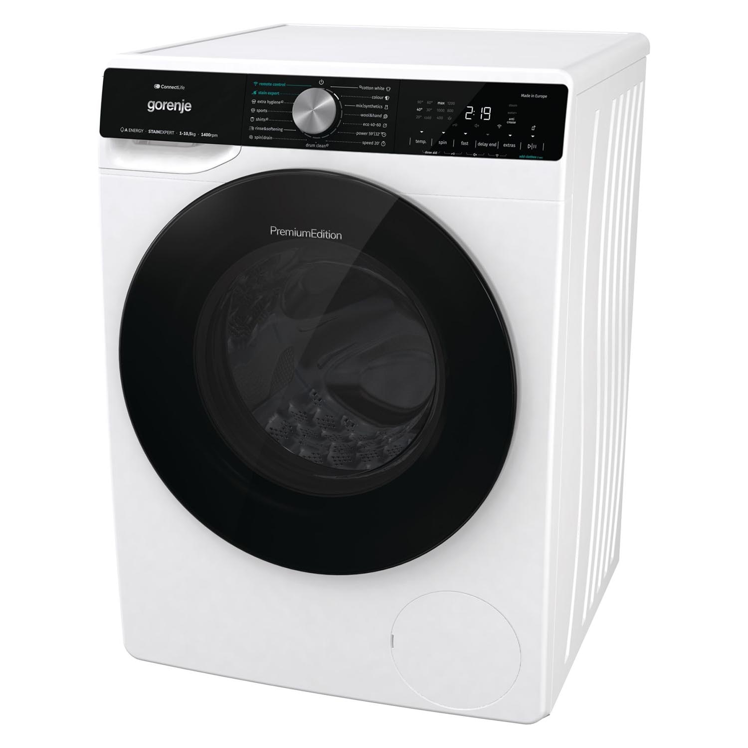 Gorenje WNS1X4ARTWIFI Masina de spalat cu incarcare frontala, clasa energetica A, 1400 rpm, capacitate 10,5 kg, 15 programe, LED, Alb