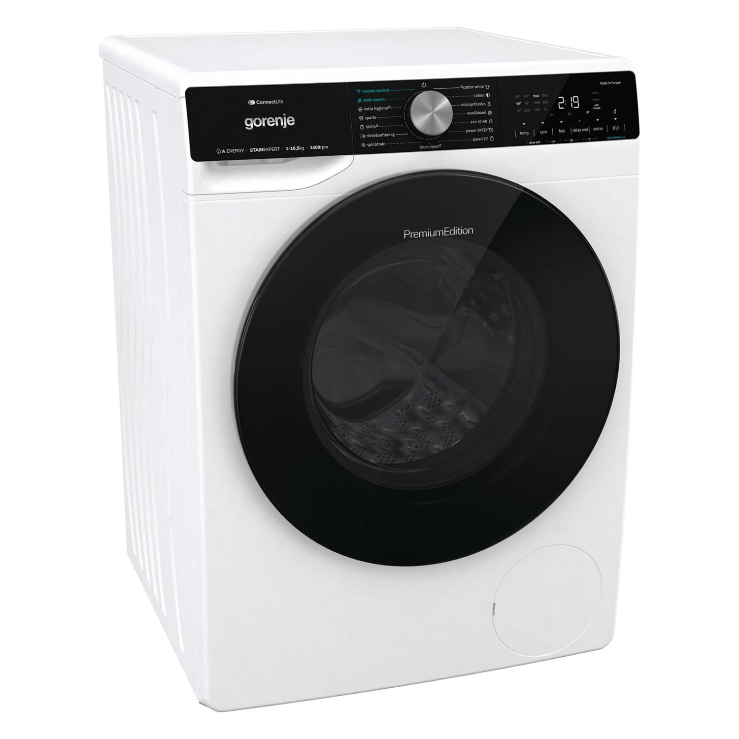 Gorenje WNS1X4ARTWIFI Masina de spalat cu incarcare frontala, clasa energetica A, 1400 rpm, capacitate 10,5 kg, 15 programe, LED, Alb