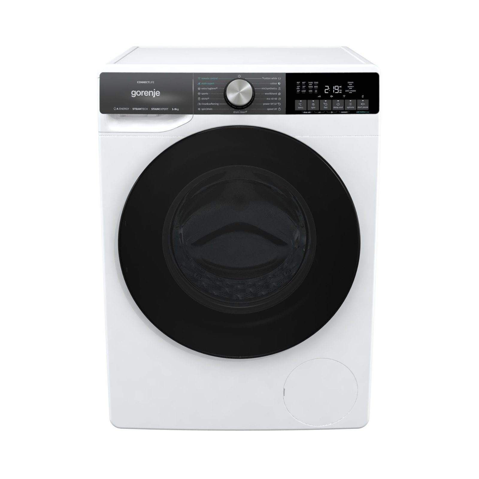 Gorenje WNS94ATWIFI Masina de spalat cu incarcare frontala, clasa energetica A, 1400 rpm, capacitate 9 kg, 15 programe, LED, alb