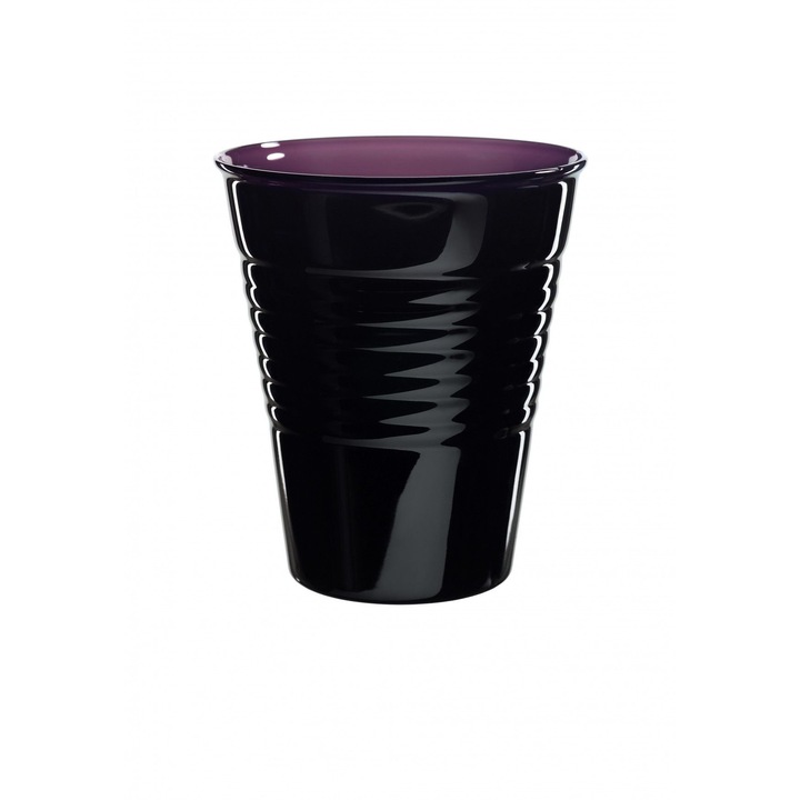 Vip vízüveg, fekete firenzei kristály, Mario Cioni, 200 ml, H 9 cm