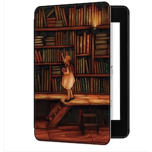 Husa pentru Kindle Paperwhite 2021 6.8 inch ultra-light Aiyando, girl bookstore