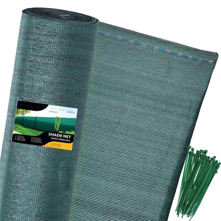 Plasa umbrire si intimitate pentru gard, 1.2m latime, 25m lungime, 140g densitate, verde