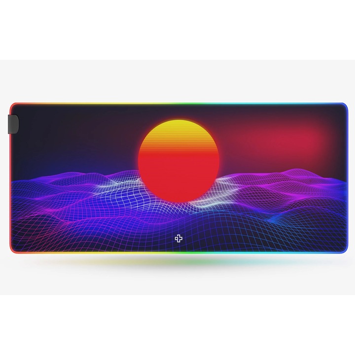 Deskmat Mousepad QwertyKey RGB CyberWave Software 4mm margini cusute