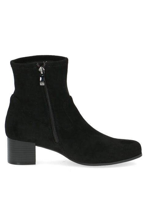 Caprice, Botine din piele intoarsa sintetica, Negru