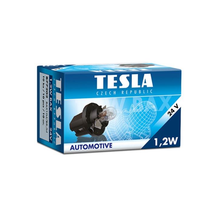 Set 10 becuri auto auxiliare, Tesla, 1,2W BAX, 24V, pozitie