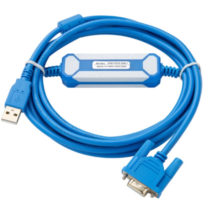 Érintőpanel kábel USB-FX232-CAB-1 Mitsubishi, Ams, USB 2.0-RS232 9 tűs, 2,5 m, kék