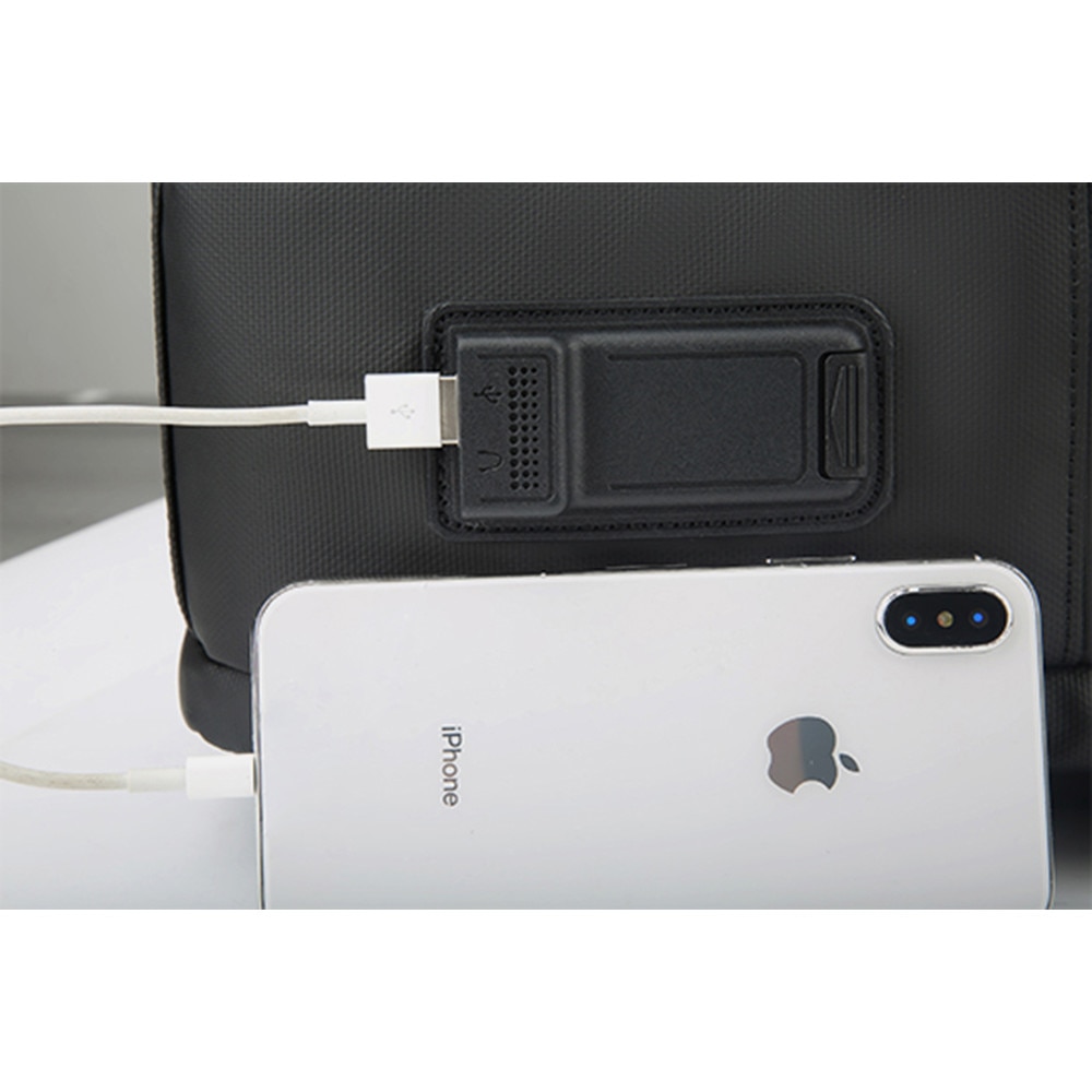 Rucsac pentru laptop Golden Wolf, Negru, rezistent la apa, port USB