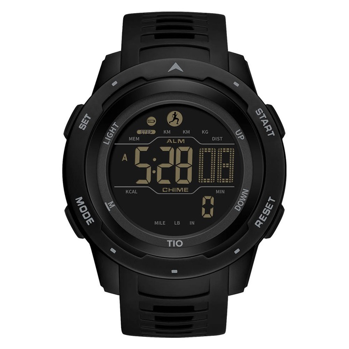 Мъжки часовник Tio Sport Casual Педометър Хронометър Калории Military Style Army Black