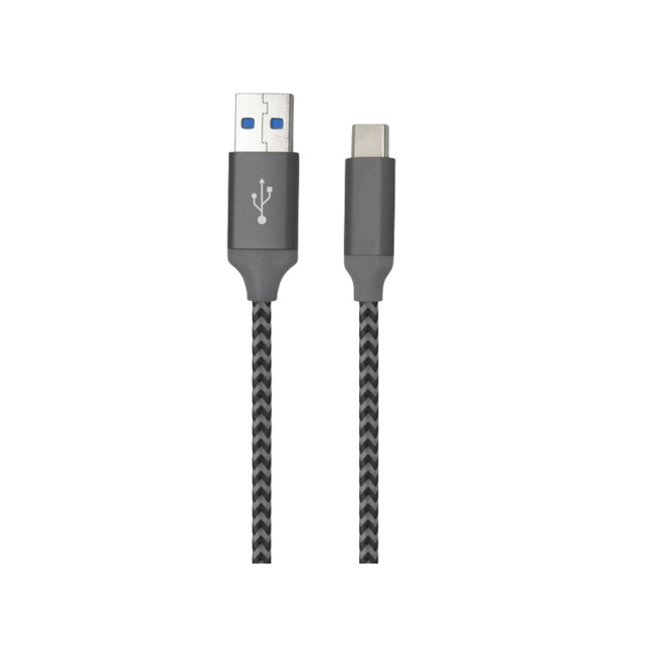 USB кабел тип C Iwotto, USB 3.0, сив, 1м