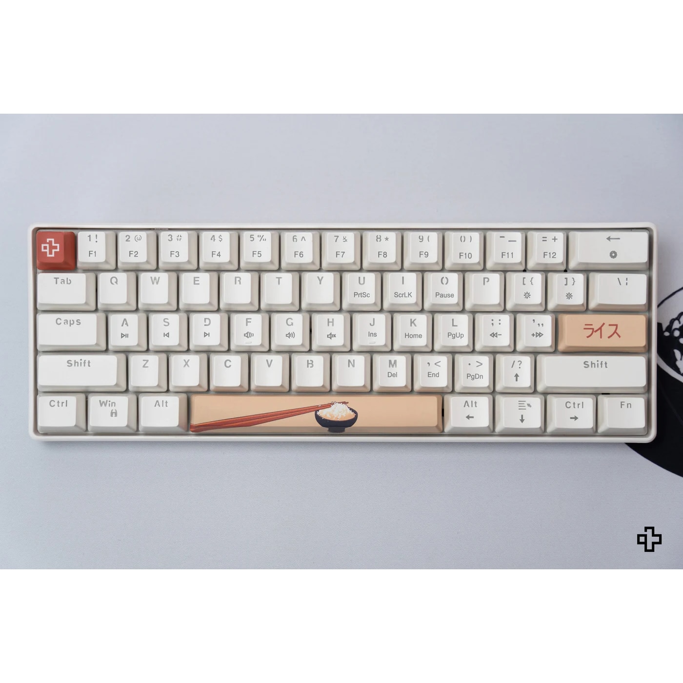 Tastatura mecanica gaming QwertyKey Rice V2 Alba, Hotswap, switch
