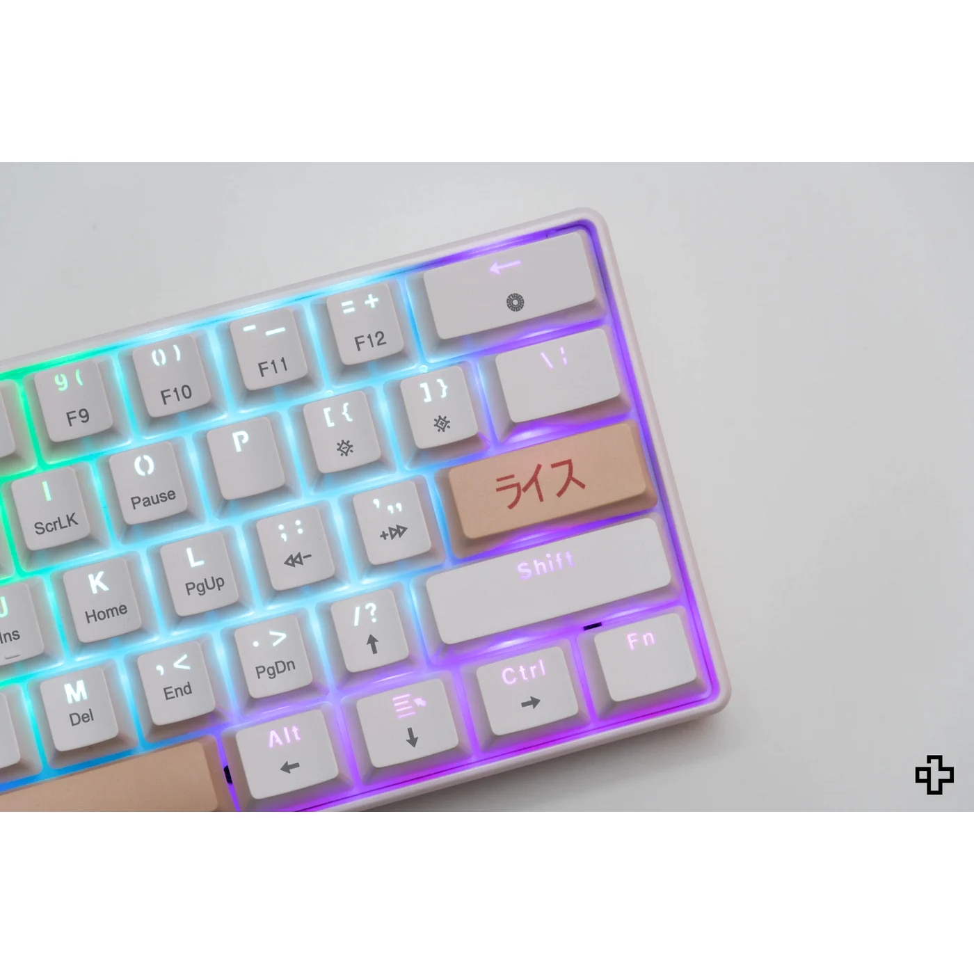 Tastatura mecanica gaming QwertyKey Rice V2 Alba, Hotswap, switch