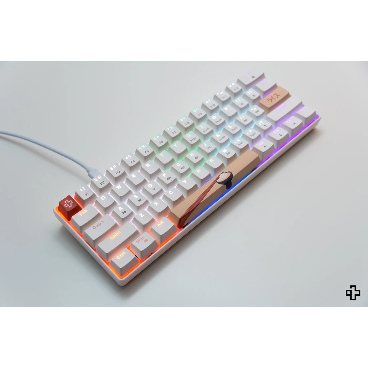 Tastatura mecanica gaming QwertyKey Rice V2 Alba, Hotswap, switch