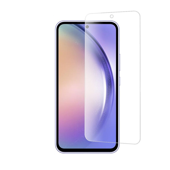 Стъклен филм, съвместим със Samsung Galaxy A54, Secure Glass, Durable, Full Protection 9H Anti-Explosion, Full Glue 2.5D, Ultra Protection, Transparent
