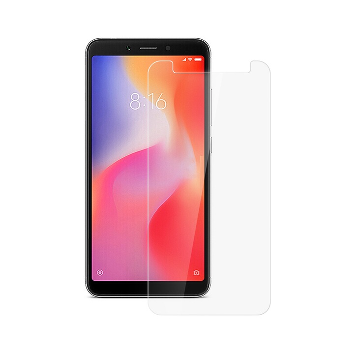 Folie de protectie DeTech, tempered glass compatibila cu Xiaomi Redmi 6