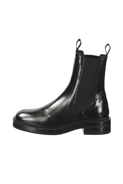 Gant, Ghete Chelsea de piele cu logo, Negru, 38