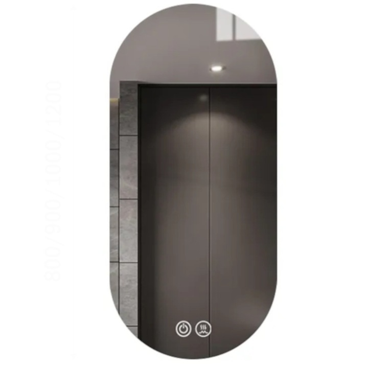 Led огледало, Demister и Touch Button, 3 цвята, Регулируем интензитет, размер 50x100 см, Victoria