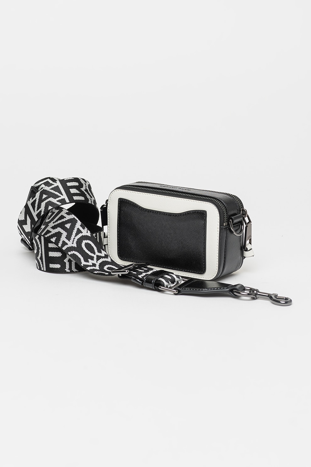 Marc Jacobs, Geanta crossbody de piele The Snapshot, Negru, Alb