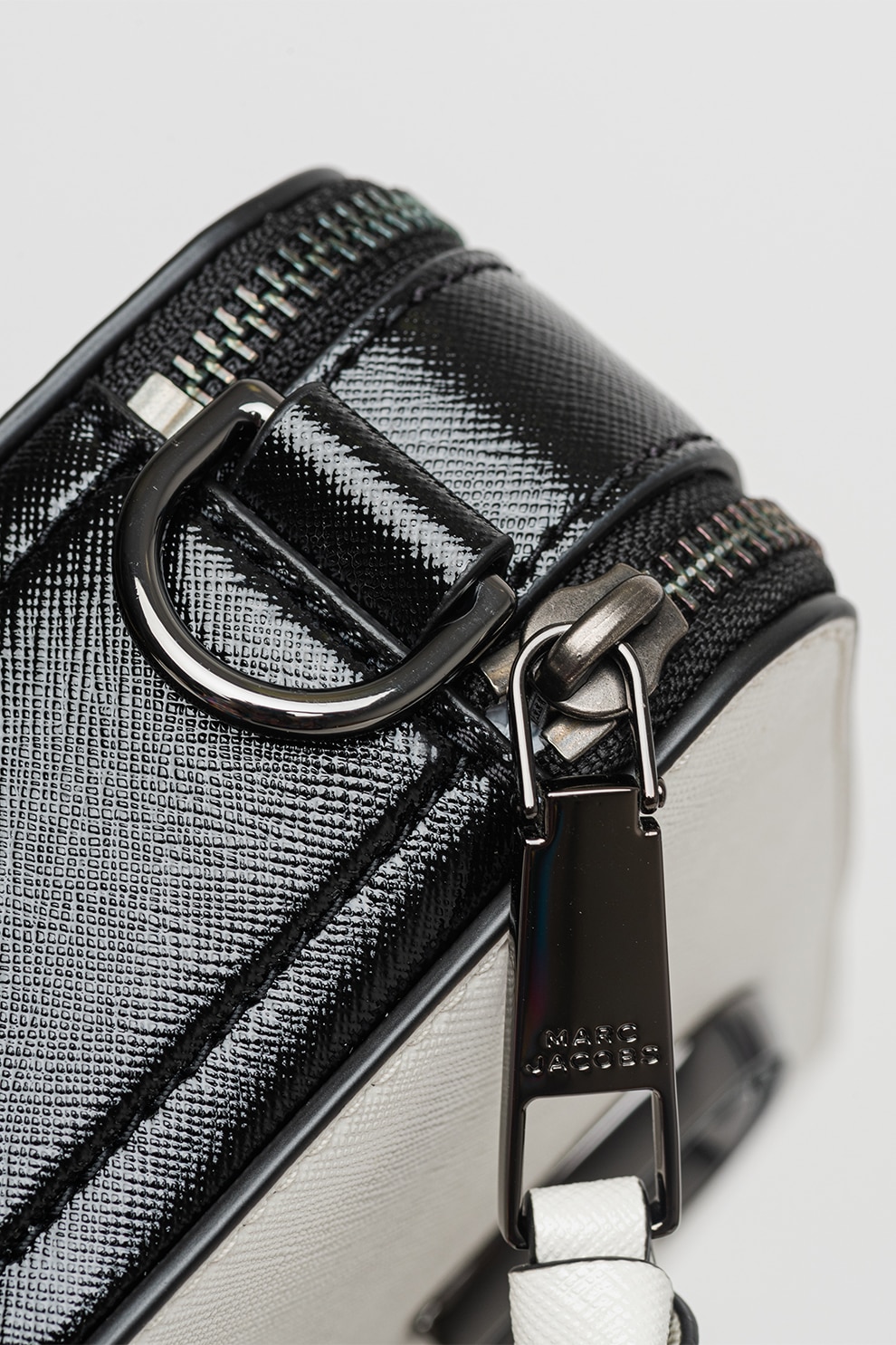 Marc Jacobs, Geanta crossbody de piele The Snapshot, Negru, Alb
