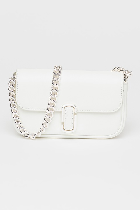 Marc Jacobs, Geanta 3 in 1 convertibila din piele, Alb optic, Argintiu