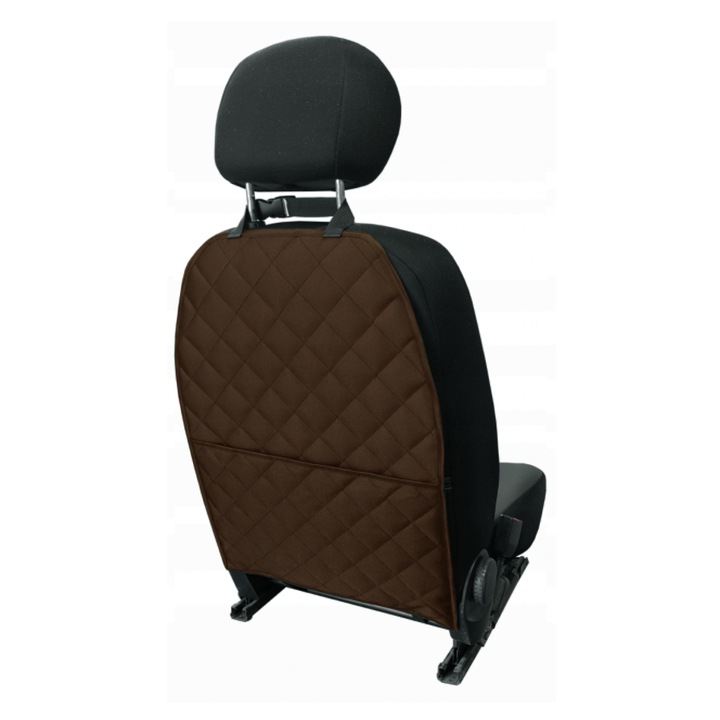 Защита на облегалката на стола с джоб органайзер, кафява, универсална, кв.м