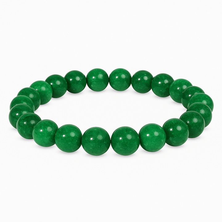 Bratara de jad cu margele de 8 mm pentru femei si barbati - Aduce noroc, bogatie, prosperitate