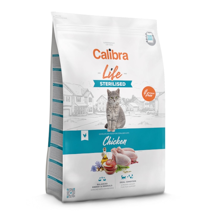 Hrana uscata pentru pisici Calibra, Cat Life, Sterilised, Pui, 6 Kg