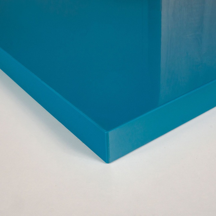 Corp turn 3 usi DOMINO 60X211X53, Fronturi MDF Lucios Turcoaz, Manere Nichel Satin Kartal, Balamale Optim