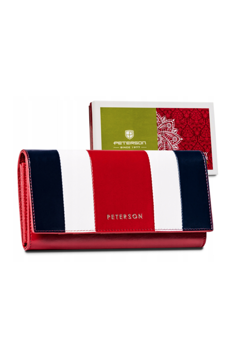 Női pénztárca, Peterson, Zai, piros és fehér, Univerzális