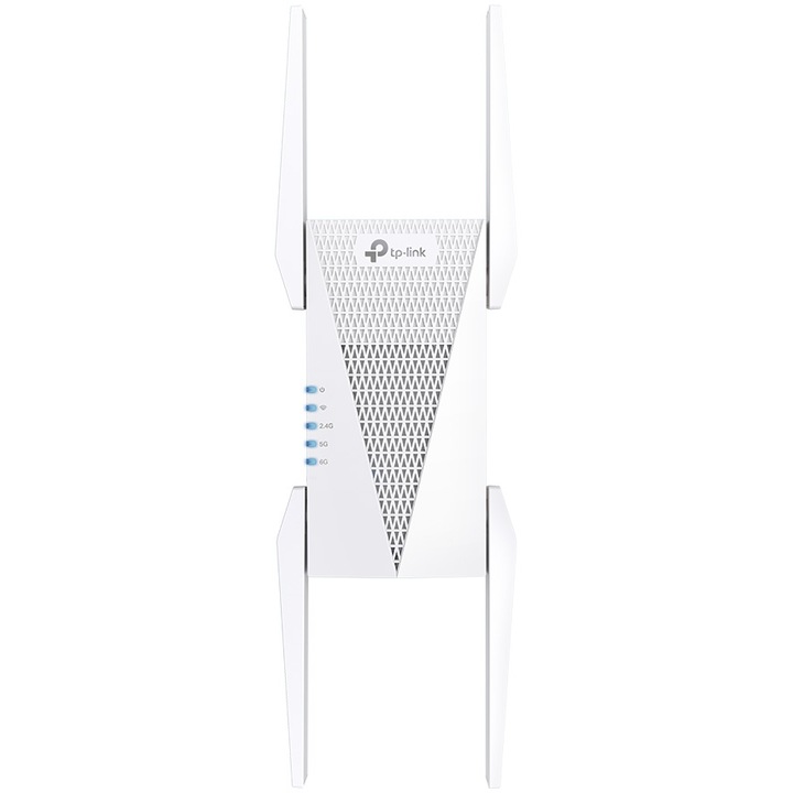 TP-Link RE815XE Wi-Fi Range Extender, Wi-Fi 6E Tri-Band Gigabit AXE5400, OneMesh technológia, MU-MIMO, Seamless Roaming, Access Point mód