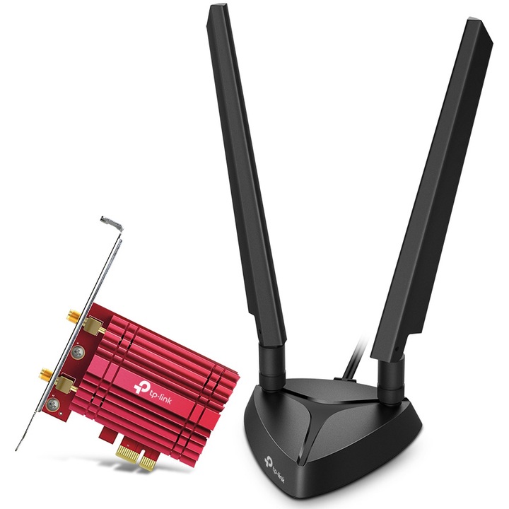 Adaptor Wi-Fi Bluetooth TP-Link Archer TXE75E, adaptor PCIe, Wi-Fi 6E, AXE5400, Wi-Fi Tri-Band, Bluetooth 5.3