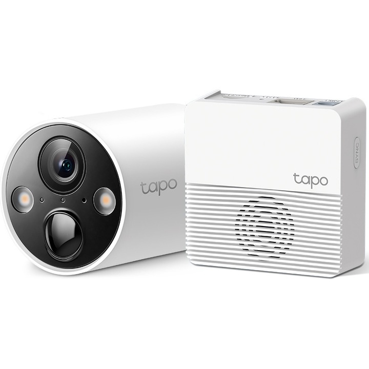 Camera de supraveghere TP-Link Tapo C420S1, 1 camera Smart cu acumulator, 2K QHD, Night Vision Full Color, Two-Way Audio, montare fara cabluri, alarma luminoasa si sonora, protectie IP65