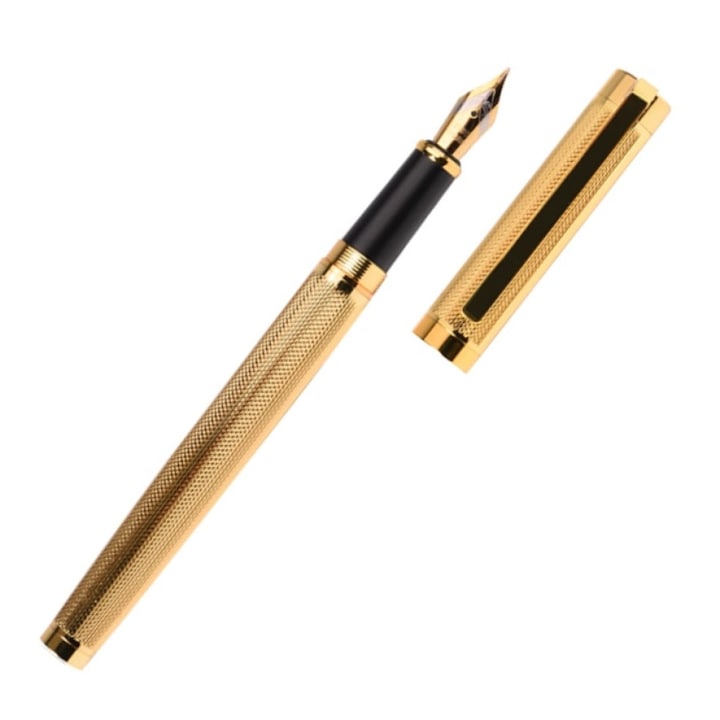 Elegáns fém toll tintatartállyal vagy patronnal - arany