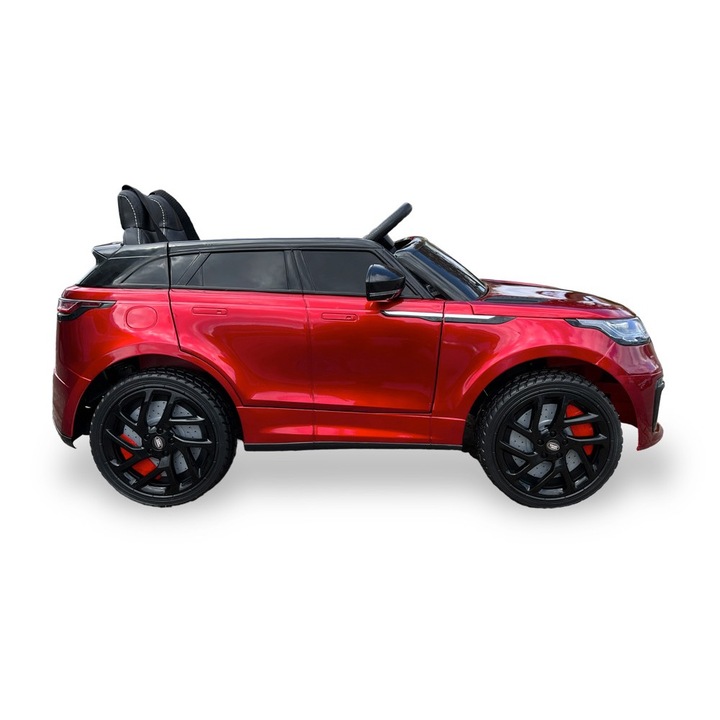 Masina electrica pentru copii Land Rover Velar12V Rosu Metalizat cu telecomanda, roti din cauciuc, scaun in piele, 2 motoare