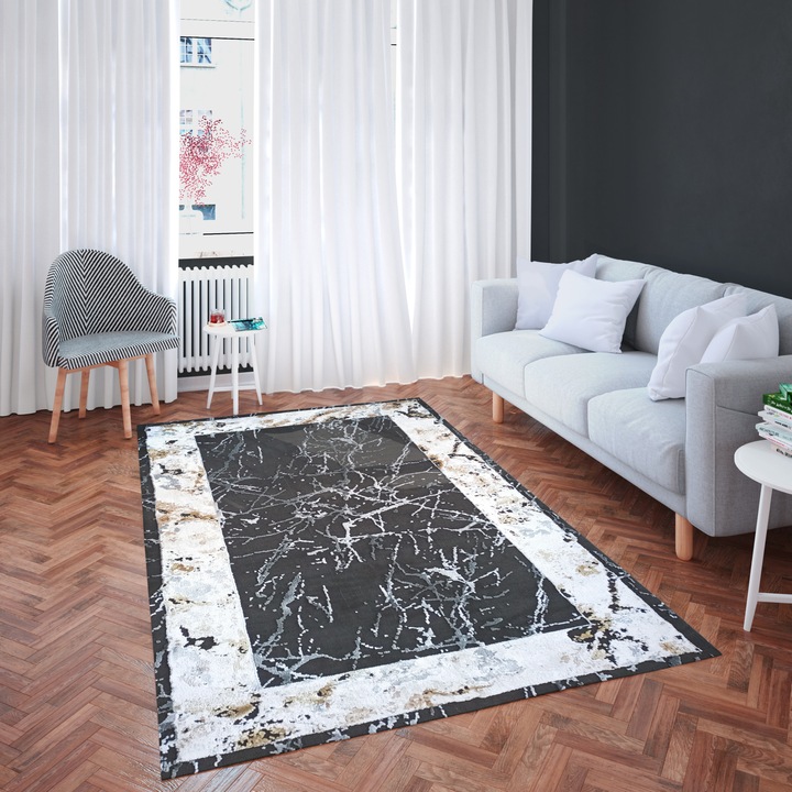 Bombay szőnyeg, modell 23170A Fekete, 160 cm x 230 cm