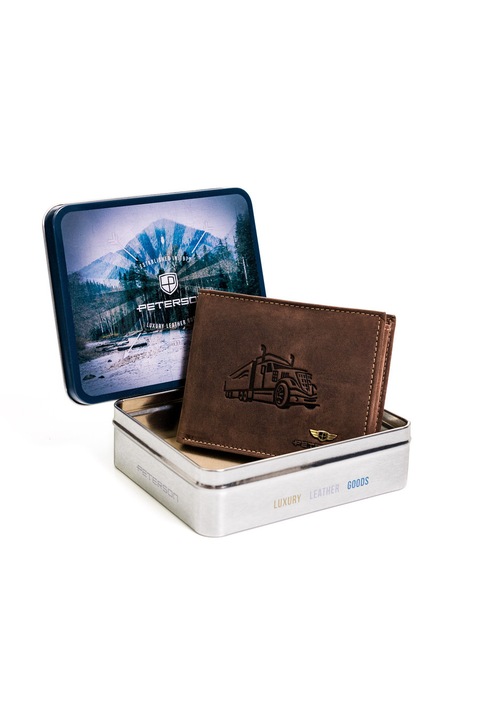 Férfi pénztárca, Peterson, Ozaellon, sötétbarna, Univerzális