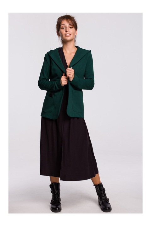 BeWear Női kapucnis pulóver Gyil B180 sötétzöld, Zöld