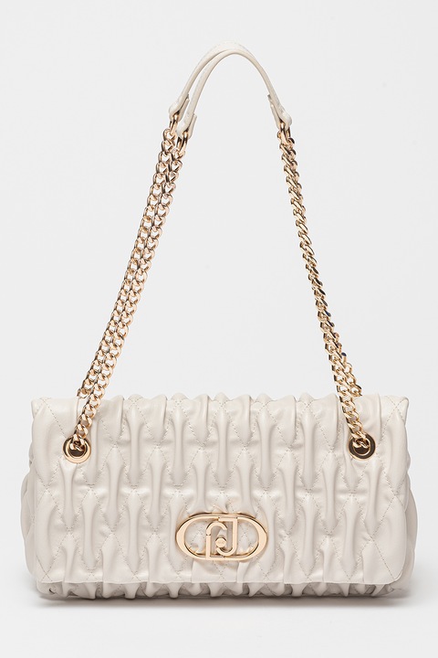 Liu Jo, Geanta baguette din piele ecologica, Alb murdar