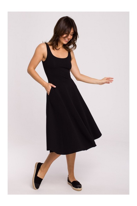 Rochie evazata cu bretele subtiri, Fekete