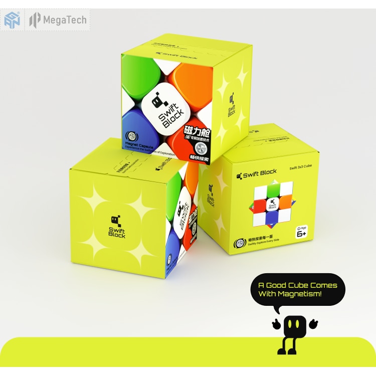 Cub Rubik Magic Cube GAN Swift Block 355S, 3x3, Magnetic, Stickerless ...