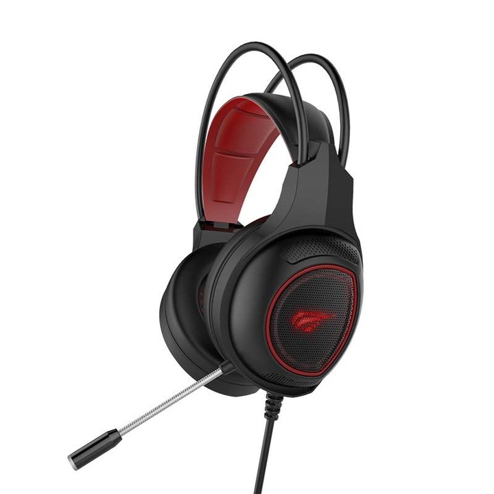 Gamer Fejhallgató Havit H2239D, Mikrofon, 2m kábel, Jack + USB csatlakozás, Környezeti fény