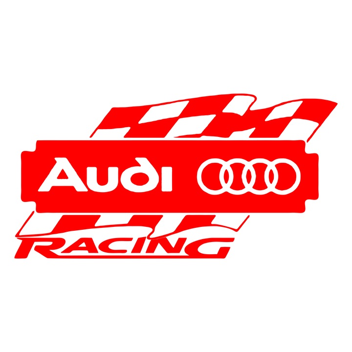 Sticker auto, AUDI racing, rosu, 20,7 x 10,5 cm